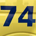 Afbeelding van het getal vierenzeventig (74)