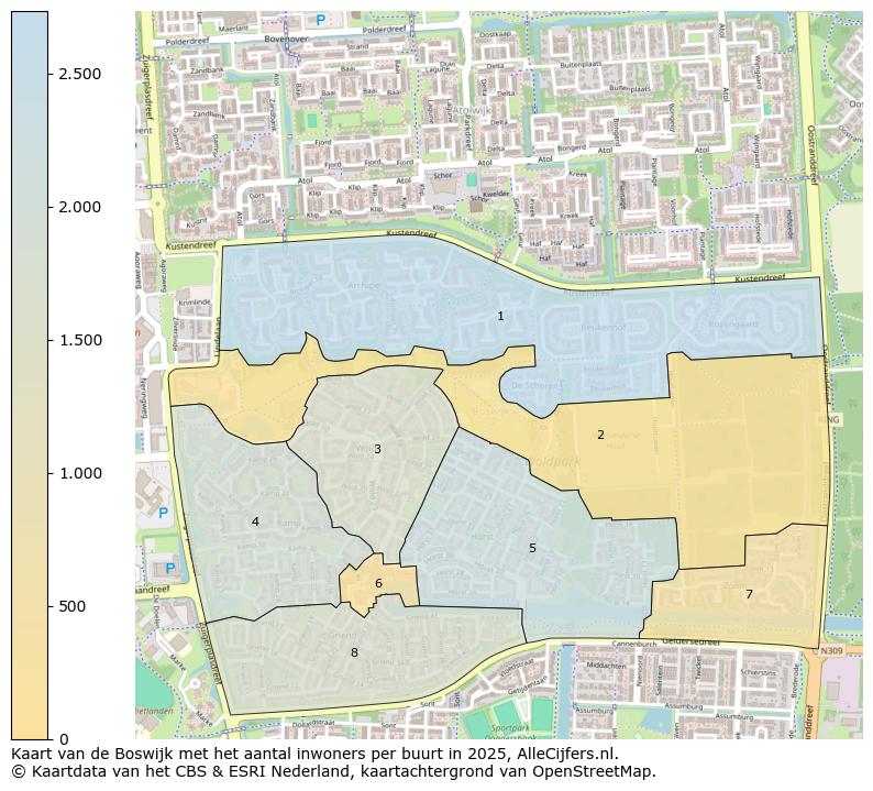 Afbeelding van de Boswijk op de kaart.