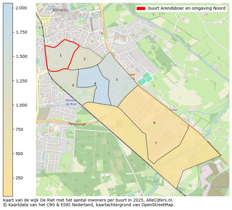 Afbeelding van de buurt Arendsboer en omgeving Noord op de kaart.