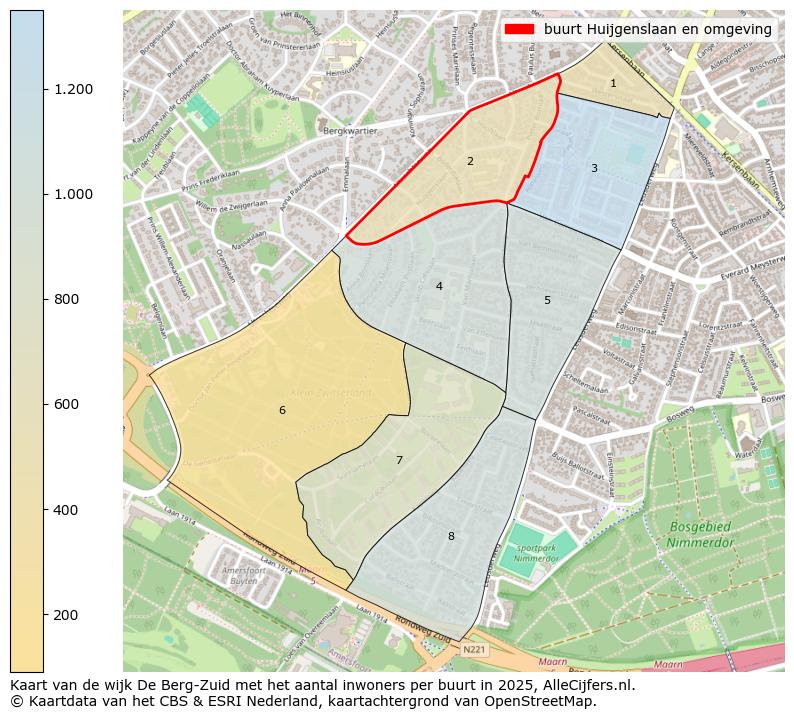 Afbeelding van de buurt Huijgenslaan en omgeving op de kaart.