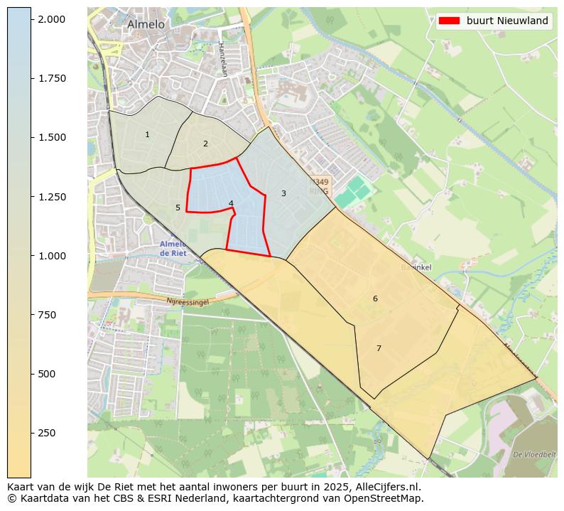 Afbeelding van de buurt Nieuwland op de kaart.