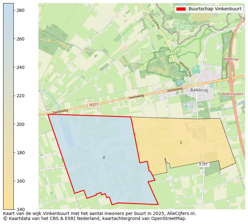 Afbeelding van de Buurtschap Vinkenbuurt op de kaart.