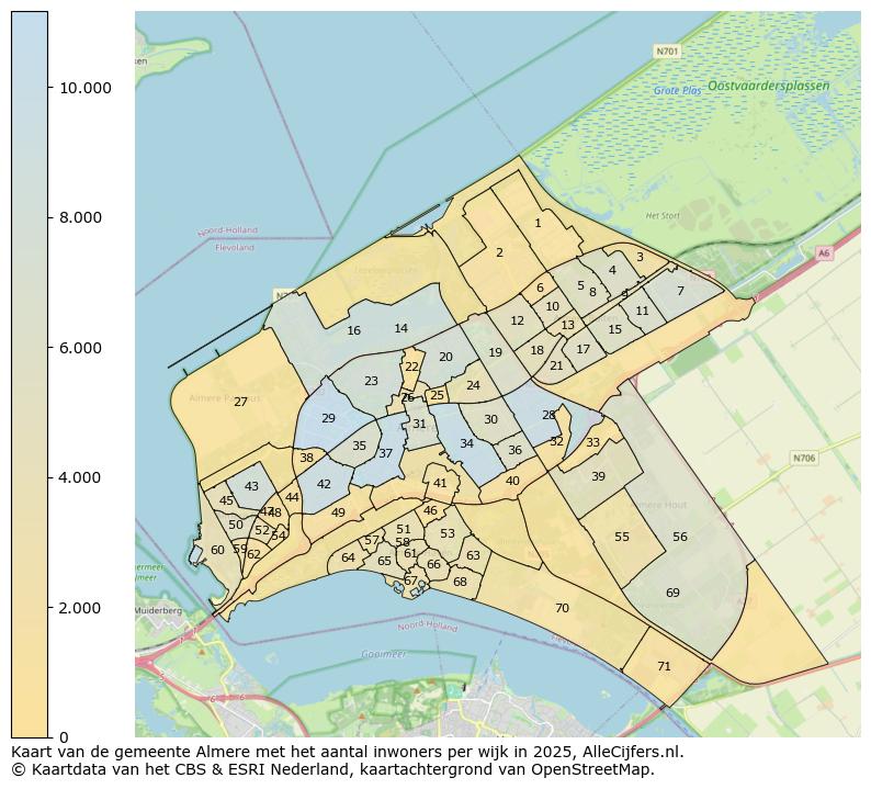 Afbeelding van de gemeente Almere op de kaart.