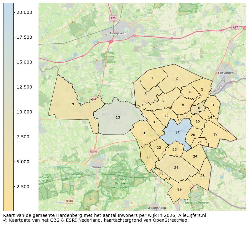Afbeelding van de gemeente Hardenberg op de kaart.