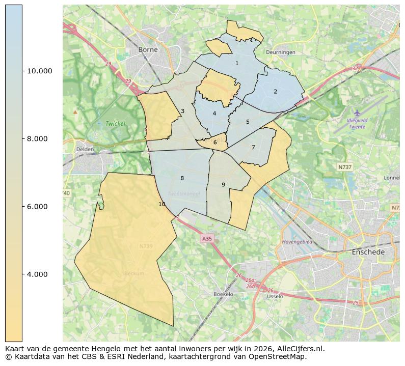 Afbeelding van de gemeente Hengelo op de kaart.