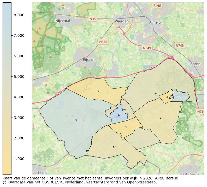 Afbeelding van de gemeente Hof van Twente op de kaart.