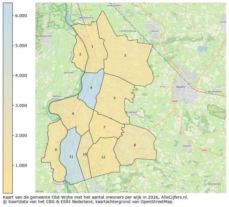 Afbeelding van de gemeente Olst-Wijhe op de kaart.