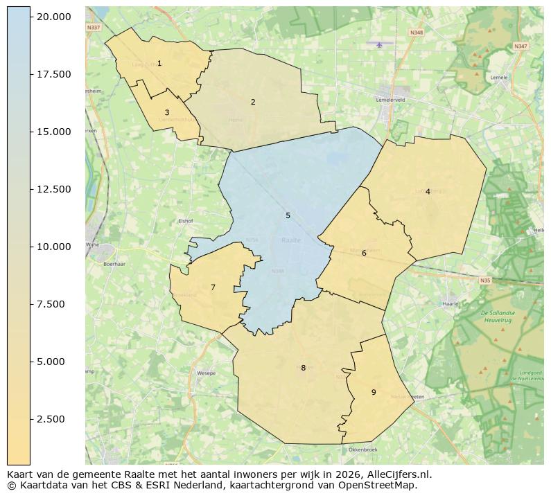 Afbeelding van de gemeente Raalte op de kaart.