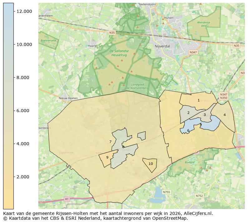 Afbeelding van de gemeente Rijssen-Holten op de kaart.