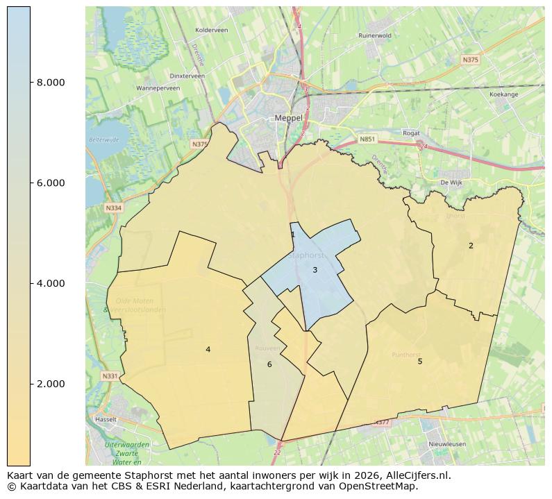 Afbeelding van de gemeente Staphorst op de kaart.