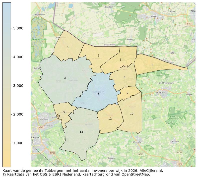 Afbeelding van de gemeente Tubbergen op de kaart.