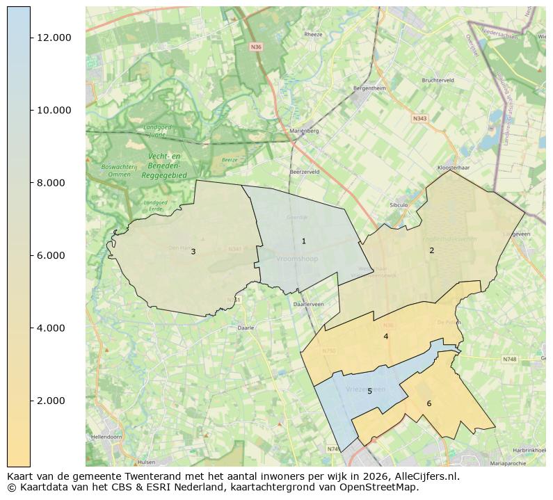 Afbeelding van de gemeente Twenterand op de kaart.