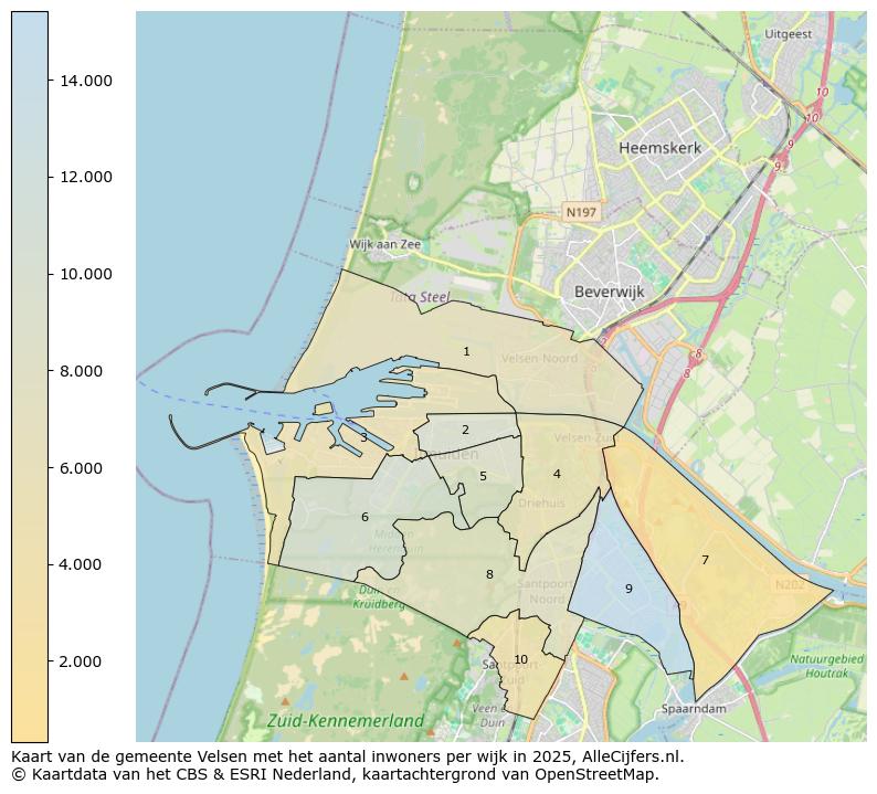Afbeelding van de gemeente Velsen op de kaart.