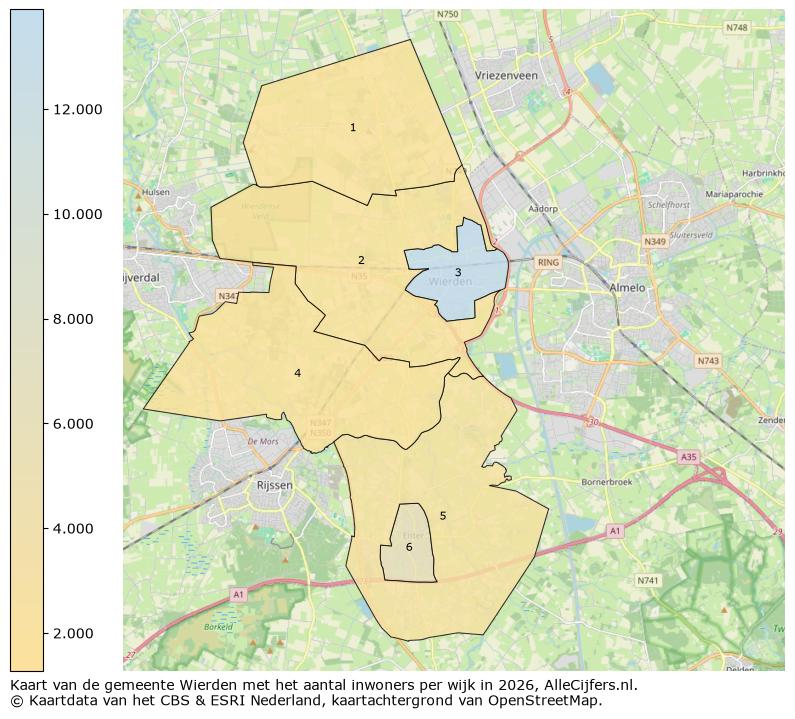 Afbeelding van de gemeente Wierden op de kaart.