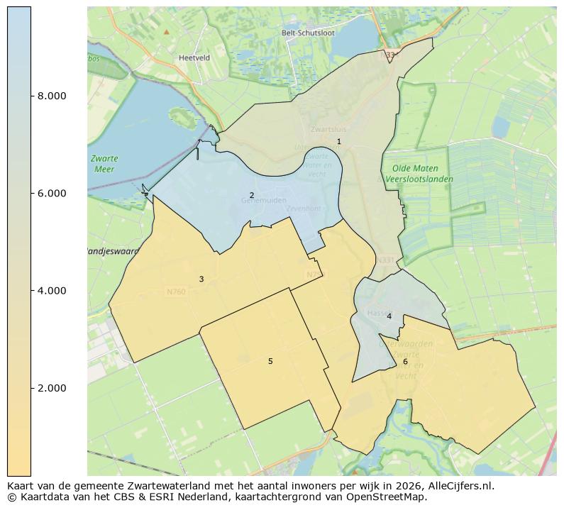Afbeelding van de gemeente Zwartewaterland op de kaart.
