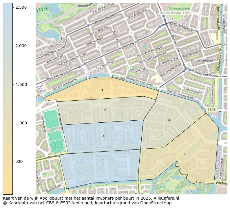 Afbeelding van de wijk Apollobuurt op de kaart.