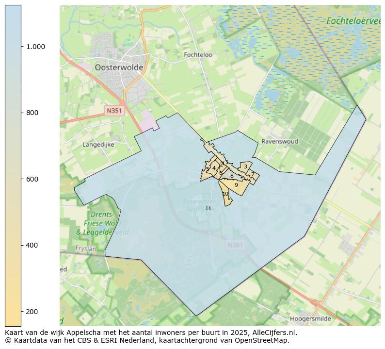 Afbeelding van de wijk Appelscha op de kaart.