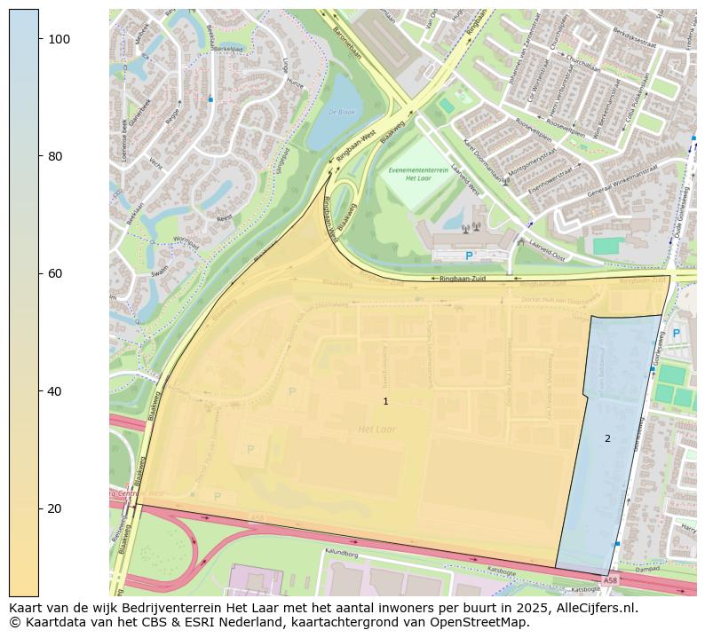 Afbeelding van de wijk Bedrijventerrein Het Laar op de kaart.