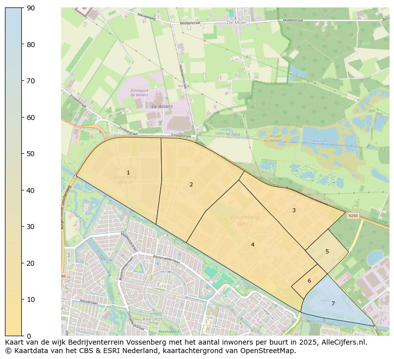 Afbeelding van de wijk Bedrijventerrein Vossenberg op de kaart.