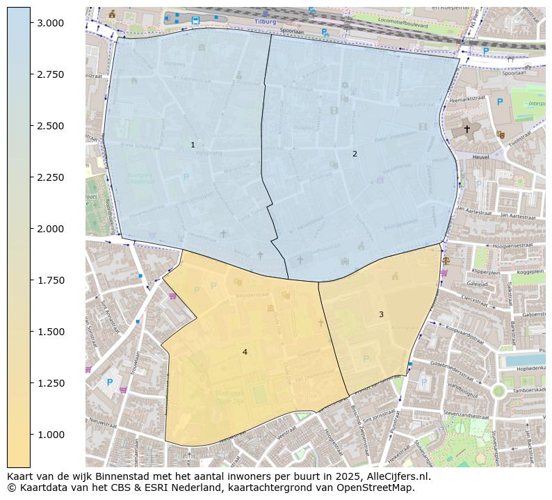 Afbeelding van de wijk Binnenstad op de kaart.