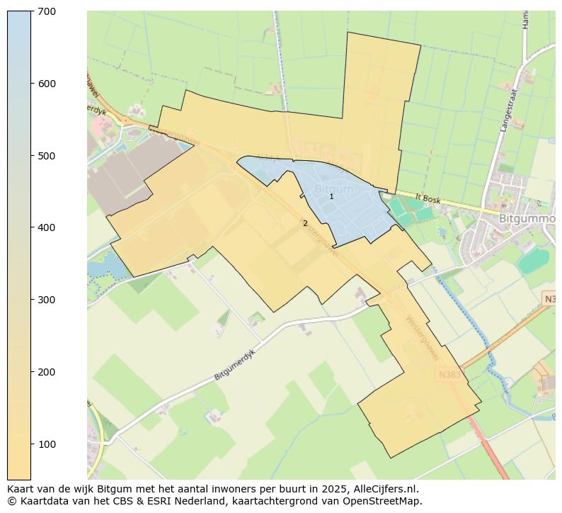 Afbeelding van de wijk Bitgum op de kaart.