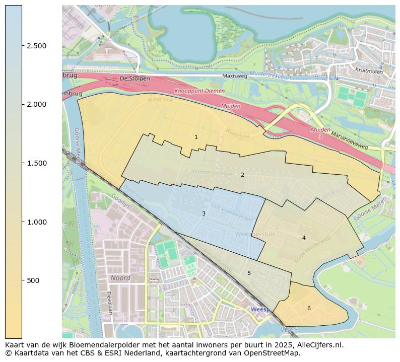 Afbeelding van de wijk Bloemendalerpolder op de kaart.