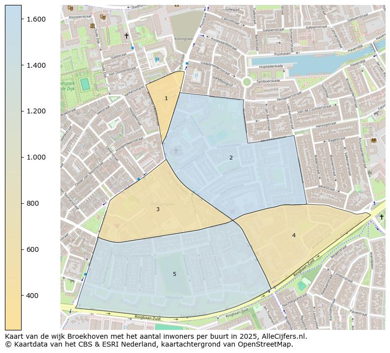 Afbeelding van de wijk Broekhoven op de kaart.