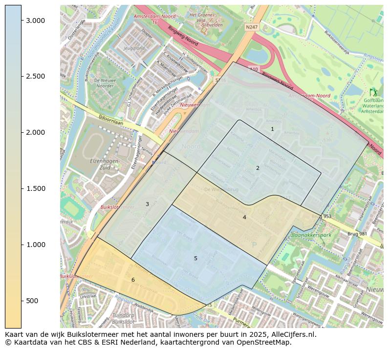 Afbeelding van de wijk Buikslotermeer op de kaart.