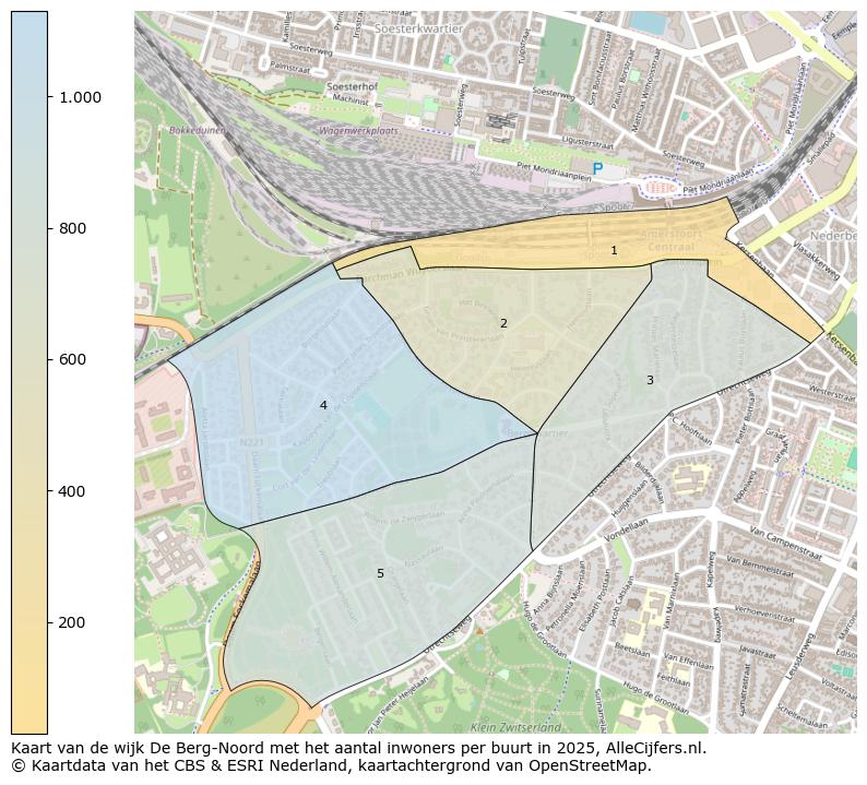 Afbeelding van de wijk De Berg-Noord op de kaart.