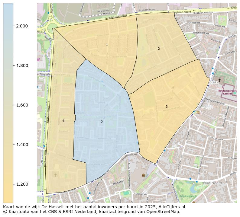 Afbeelding van de wijk De Hasselt op de kaart.