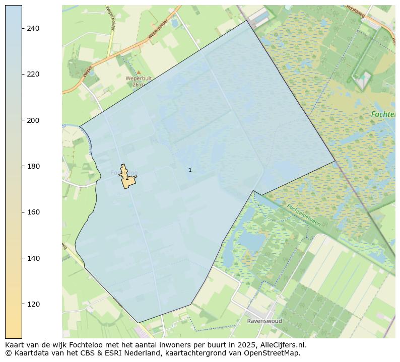 Afbeelding van de wijk Fochteloo op de kaart.
