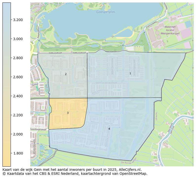 Afbeelding van de wijk Gein op de kaart.