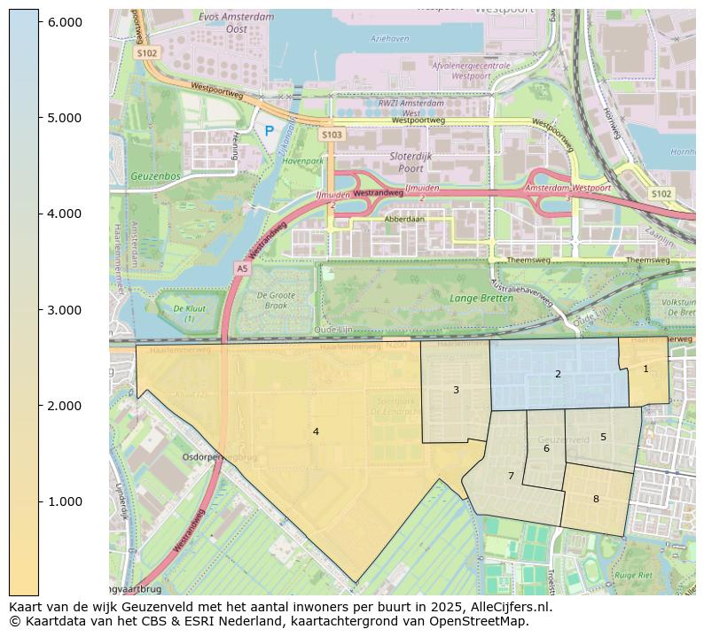 Afbeelding van de wijk Geuzenveld op de kaart.