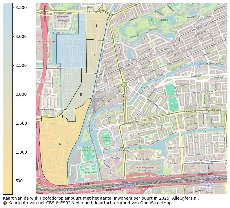 Afbeelding van de wijk Hoofddorppleinbuurt op de kaart.