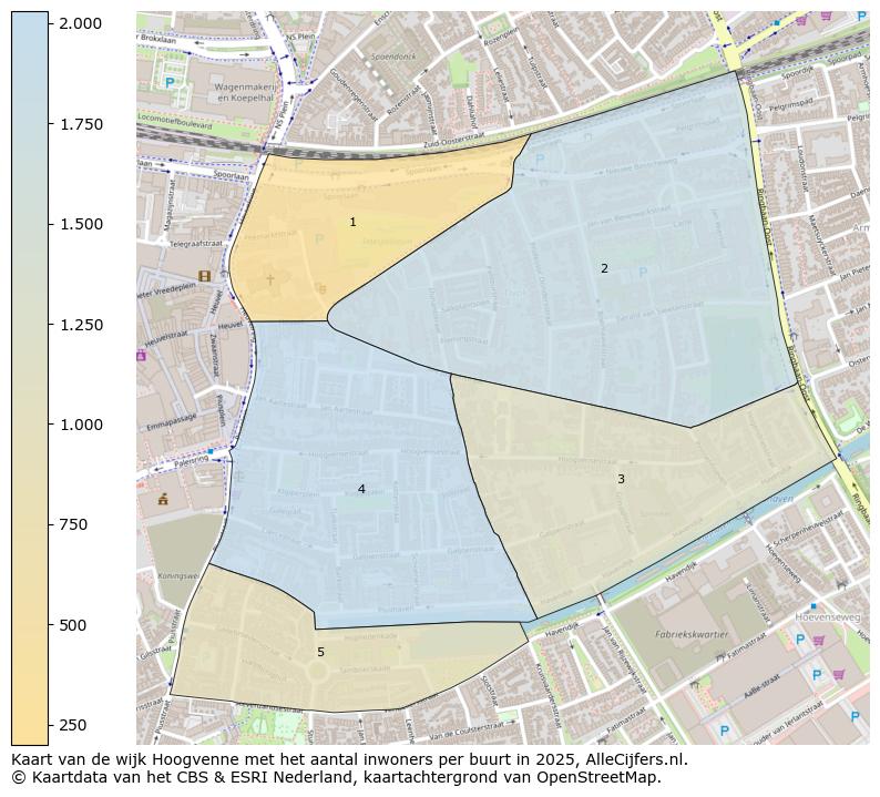 Afbeelding van de wijk Hoogvenne op de kaart.