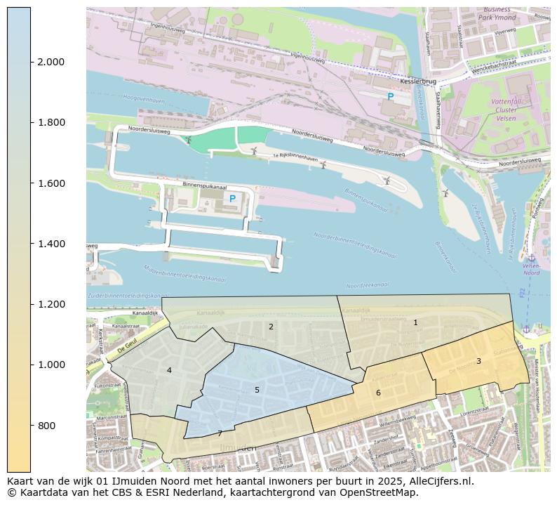 Afbeelding van de wijk IJmuiden-Noord op de kaart.