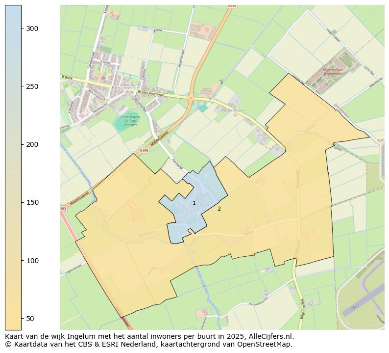 Afbeelding van de wijk Ingelum op de kaart.