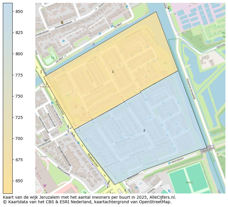 Afbeelding van de wijk Jeruzalem op de kaart.
