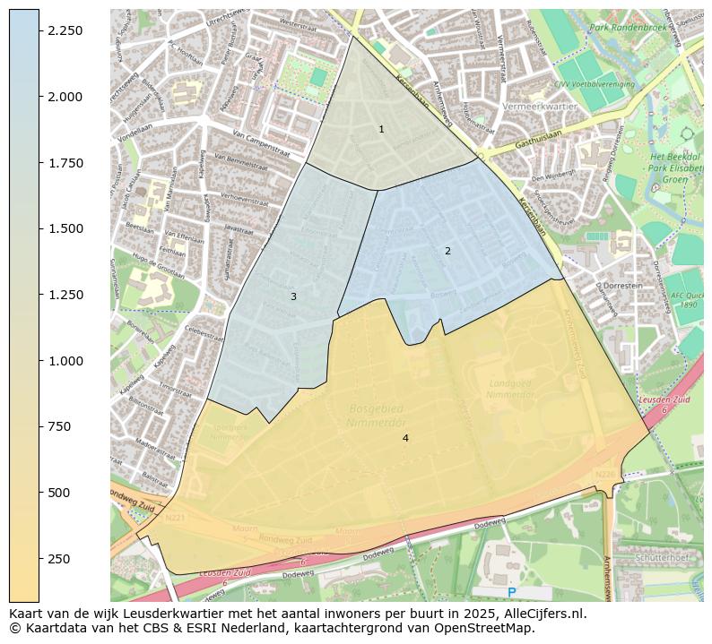 Afbeelding van de wijk Leusderkwartier op de kaart.