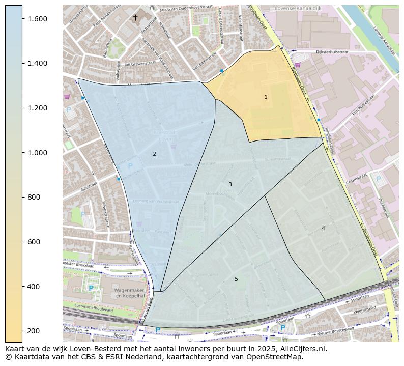 Afbeelding van de wijk Loven-Besterd op de kaart.