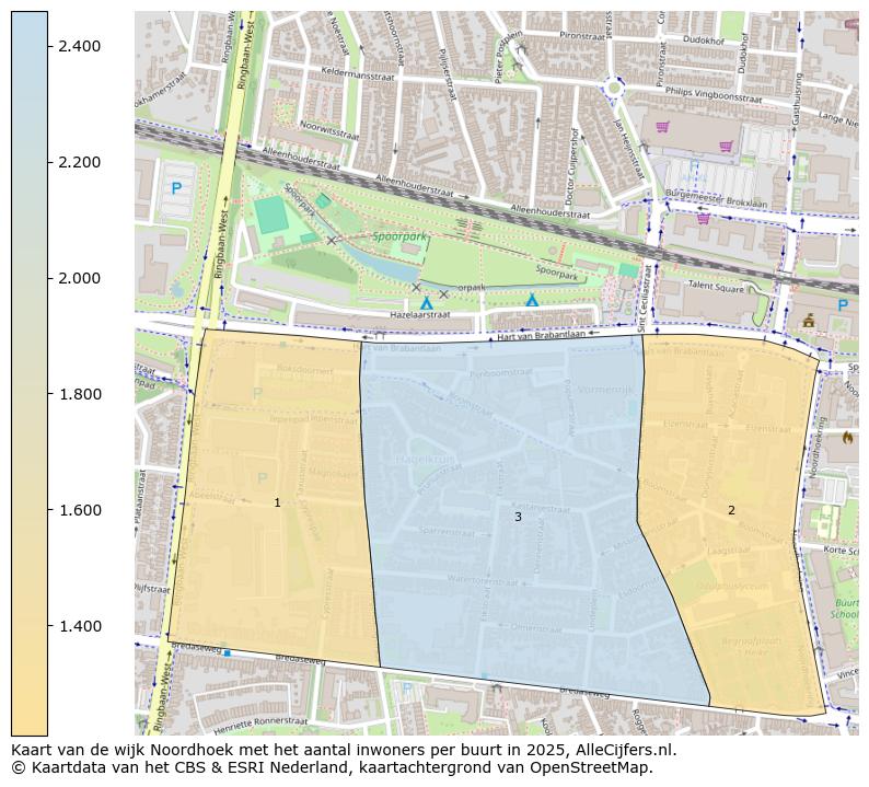 Afbeelding van de wijk Noordhoek op de kaart.