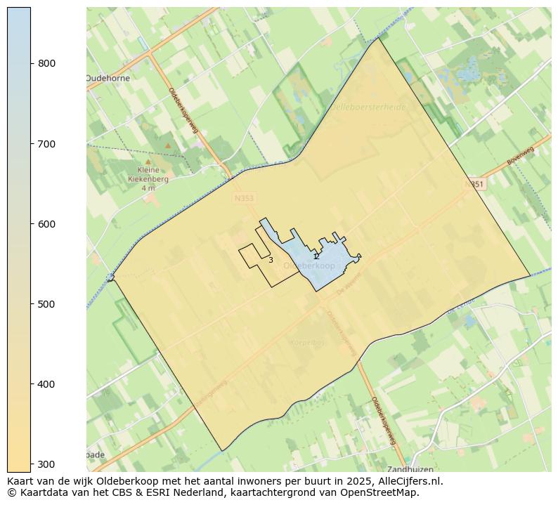 Afbeelding van de wijk Oldeberkoop op de kaart.