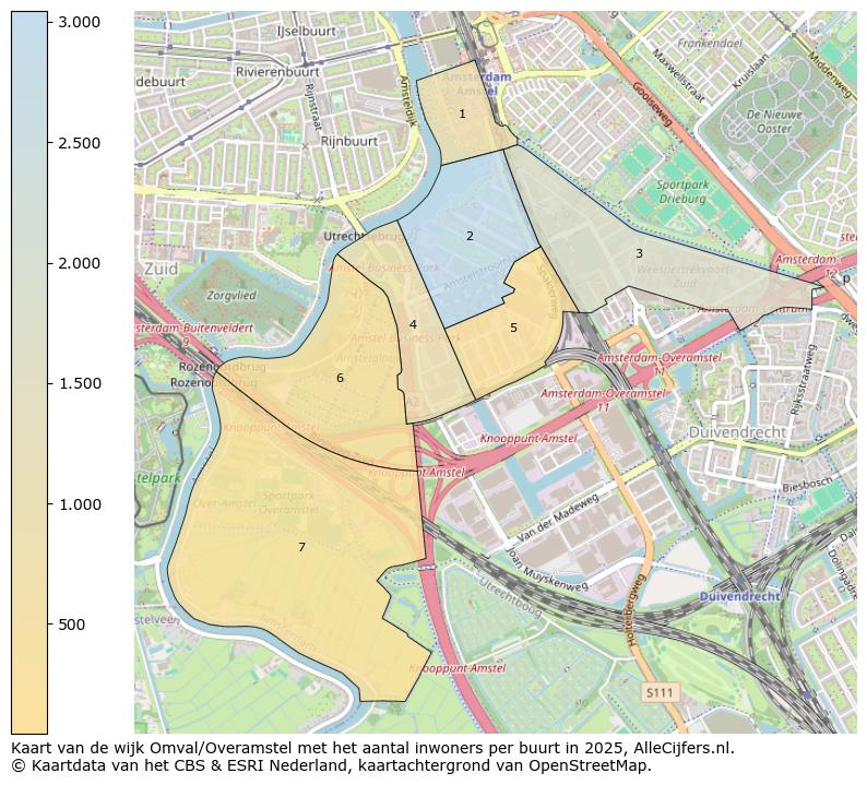 Afbeelding van de wijk Omval/Overamstel op de kaart.