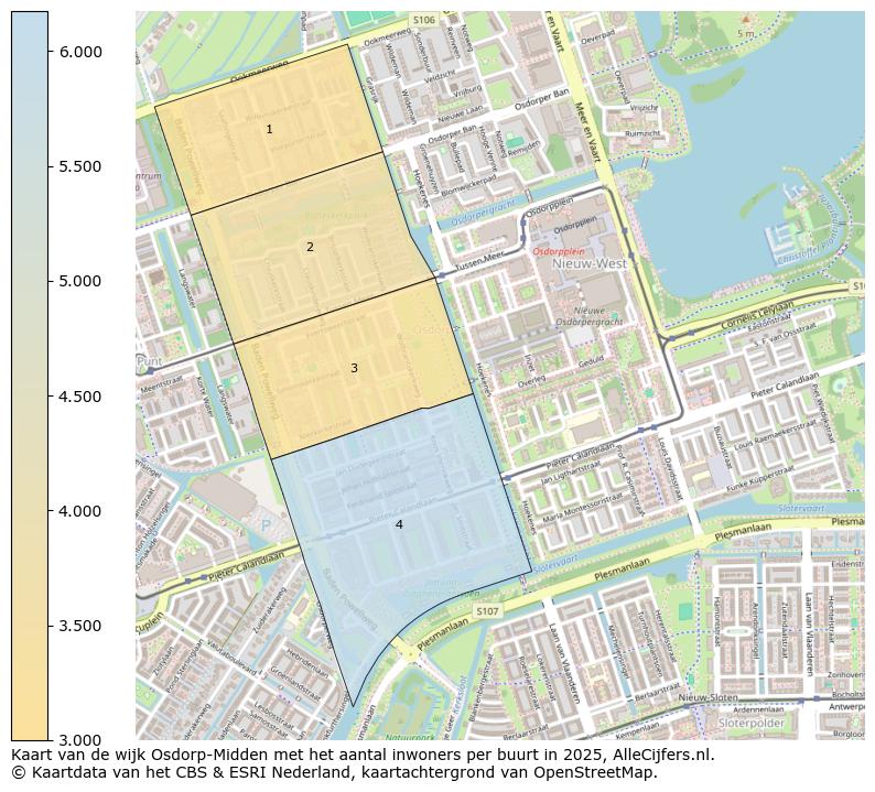 Afbeelding van de wijk Osdorp-Midden op de kaart.
