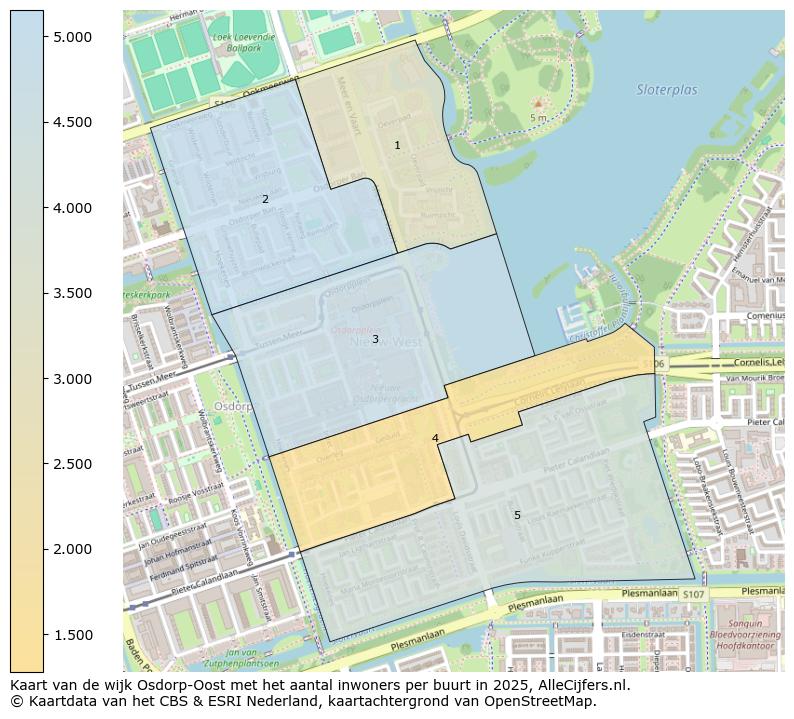 Afbeelding van de wijk Osdorp-Oost op de kaart.