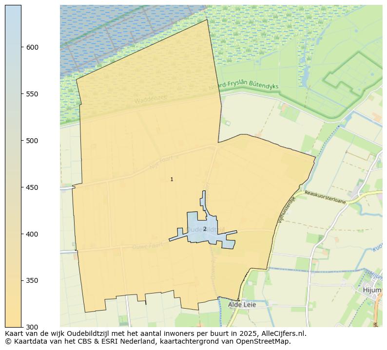 Afbeelding van de wijk Oudebildtzijl op de kaart.