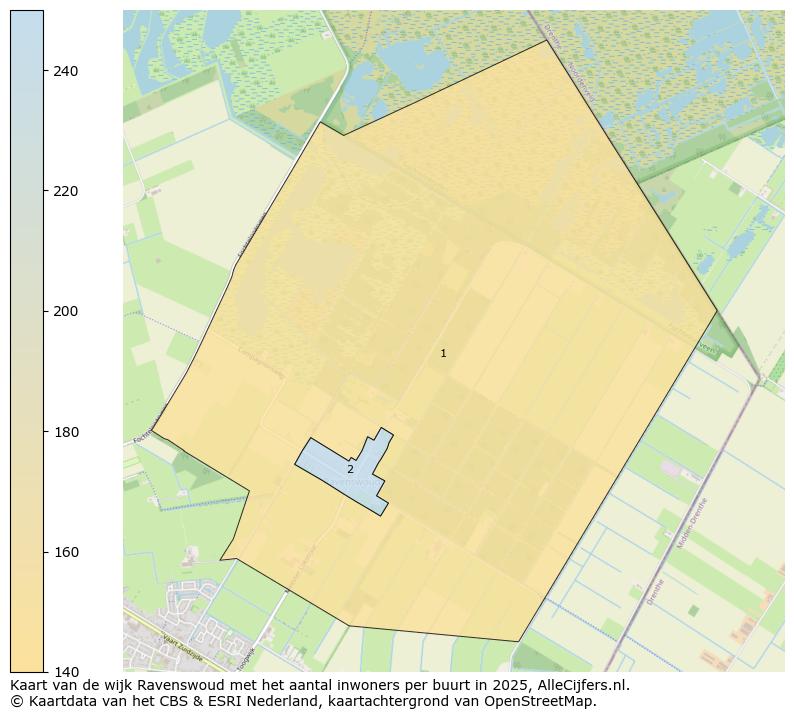Afbeelding van de wijk Ravenswoud op de kaart.