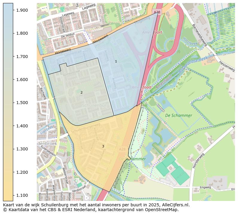 Afbeelding van de wijk Schuilenburg op de kaart.