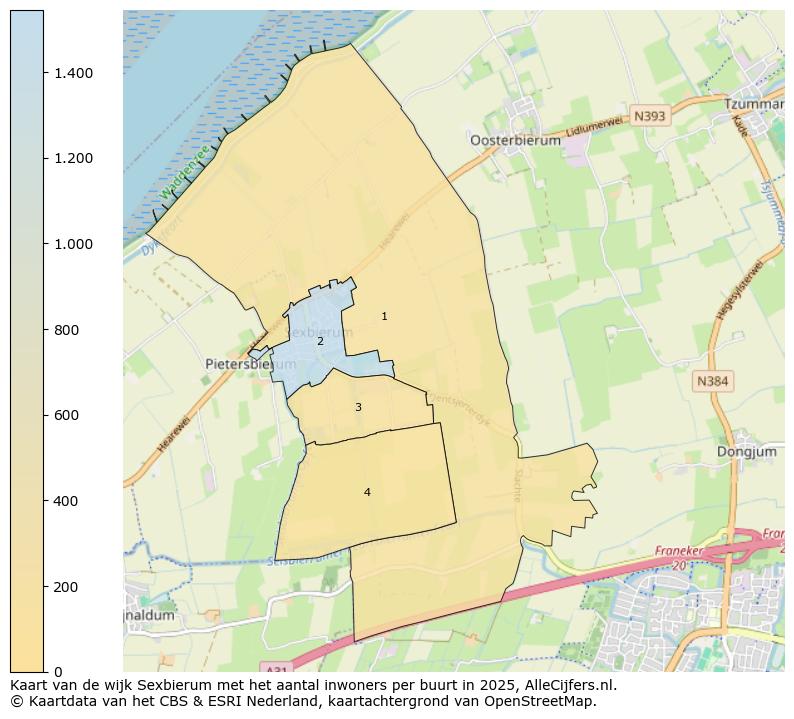 Afbeelding van de wijk Sexbierum op de kaart.