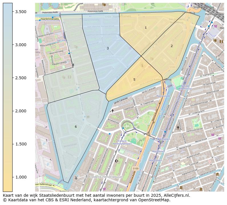 Afbeelding van de wijk Staatsliedenbuurt op de kaart.